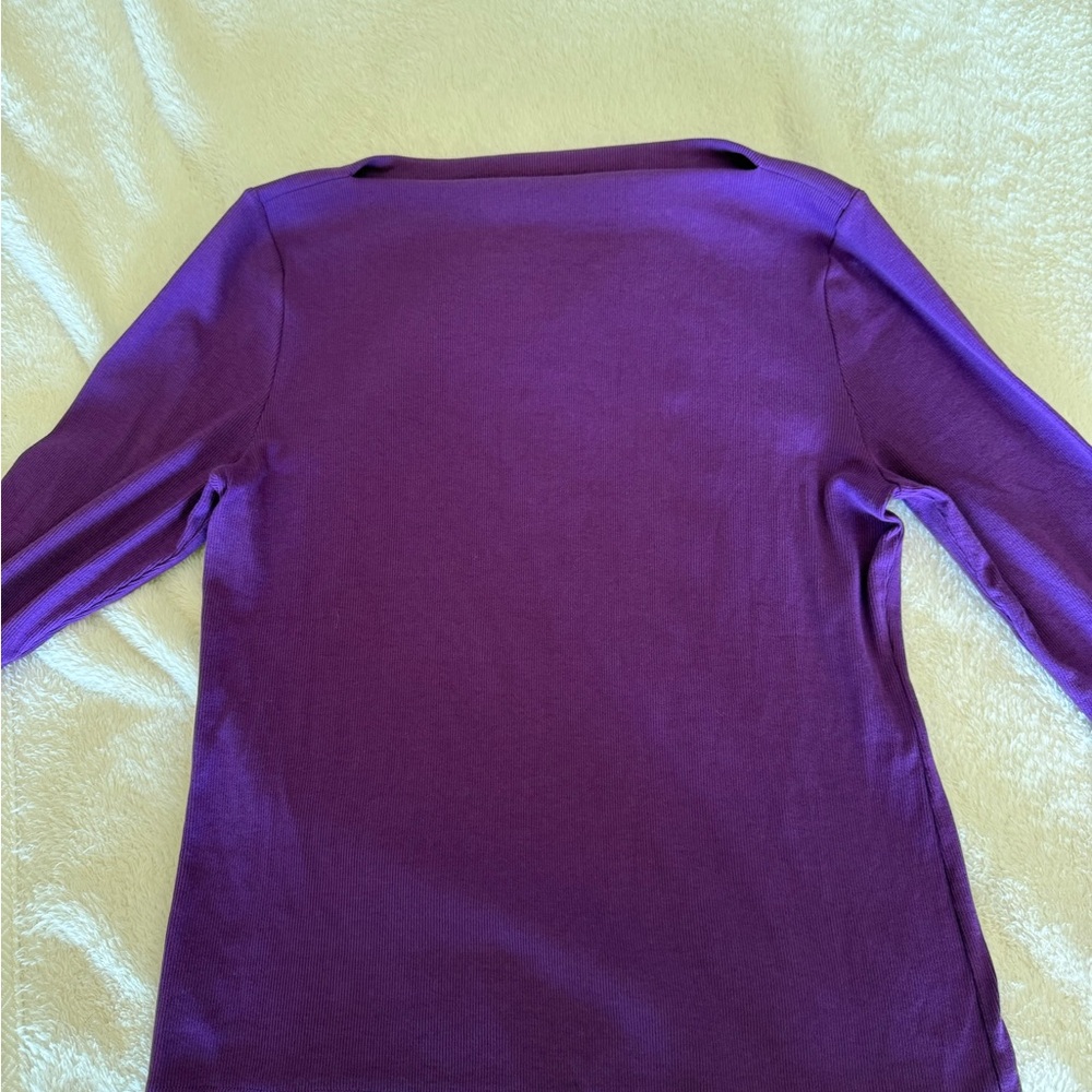 LOFT Rich Purple Long Sleeve Top